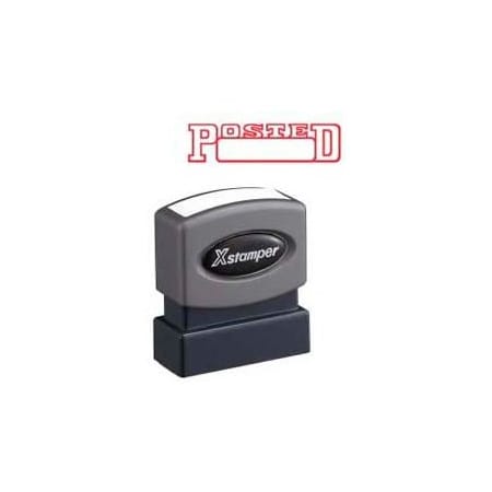 Xstamper® Pre-Inked Message Stamp, POSTED, Date, 1-5/8 X 1/2, Red